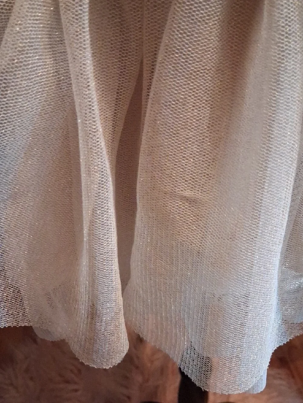 Juicy Couture White & Gold Girls Sweatshirt Dress/Top with Tulle Skirt Size 4
